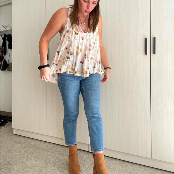 Free People Floral Tank Top - White and Orange - Picture 9 of 16